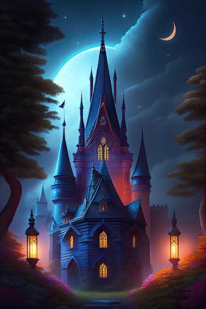 Ilustración del castillo gótico