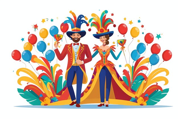 Ilustración de la celebración del carnaval