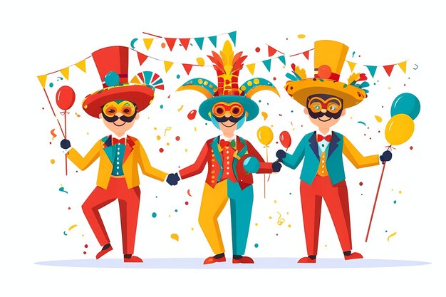 Ilustración de la celebración del carnaval