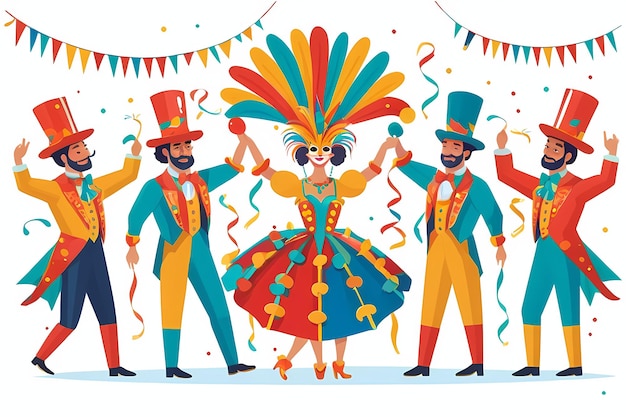 Ilustración de la celebración del carnaval