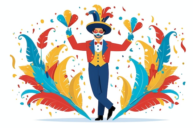 Ilustración de la celebración del carnaval