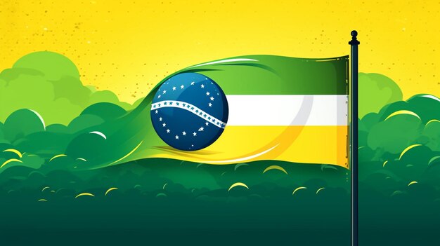 Ilustración de celebración del día de la independencia de brasil de bandera nacional AI generativo