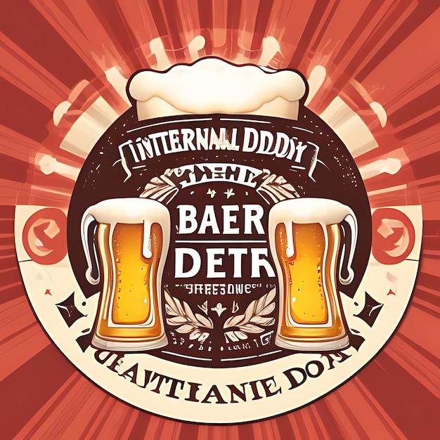 Ilustración de la celebración del día internacional de la cerveza