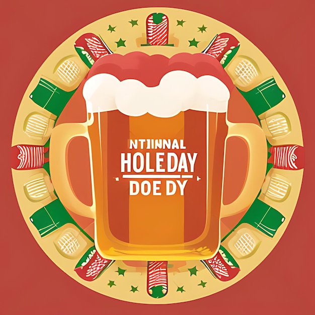 Ilustración de la celebración del día internacional de la cerveza