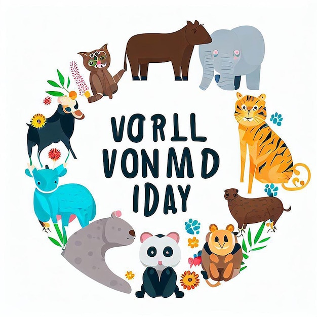 ilustración para la celebración del día mundial de los animales