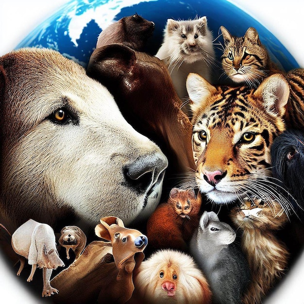 ilustración para la celebración del día mundial de los animales