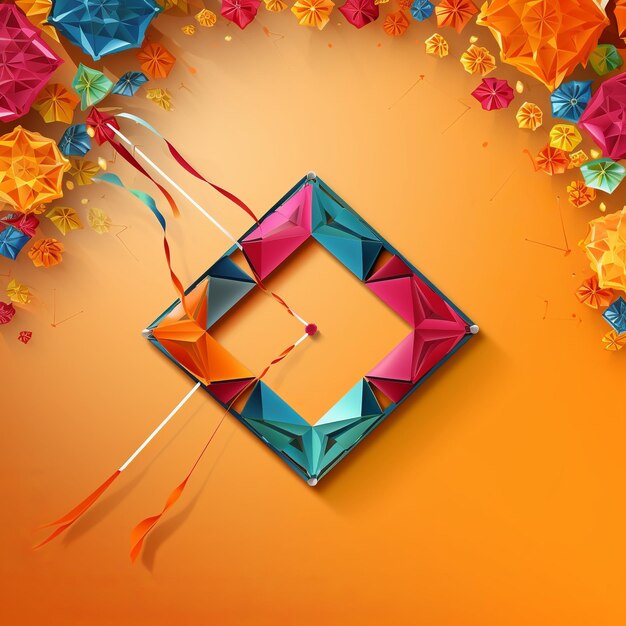 Ilustración de Celebrar el festival indio makar sankranti con color