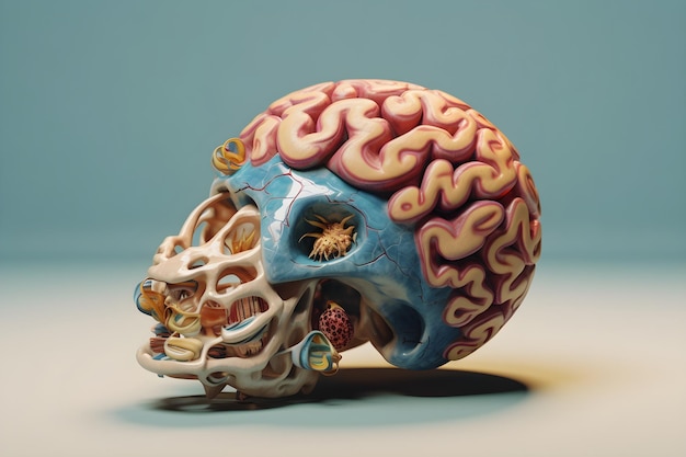 Ilustración de un cerebro para estudio médico