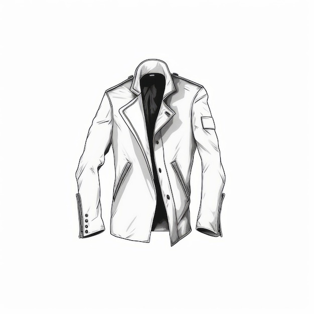 Ilustración de la chaqueta blanca minimalista de la tecnología futura