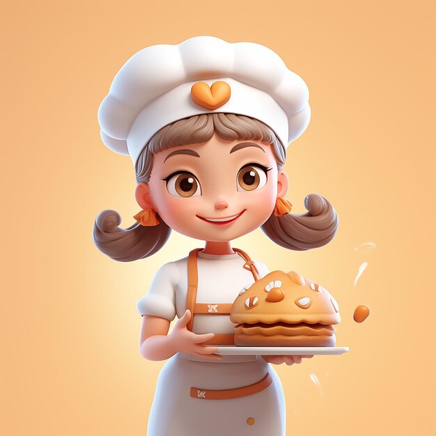 Ilustración de la chica chef