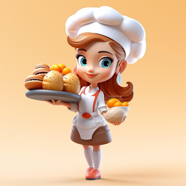 Ilustración de la chica chef