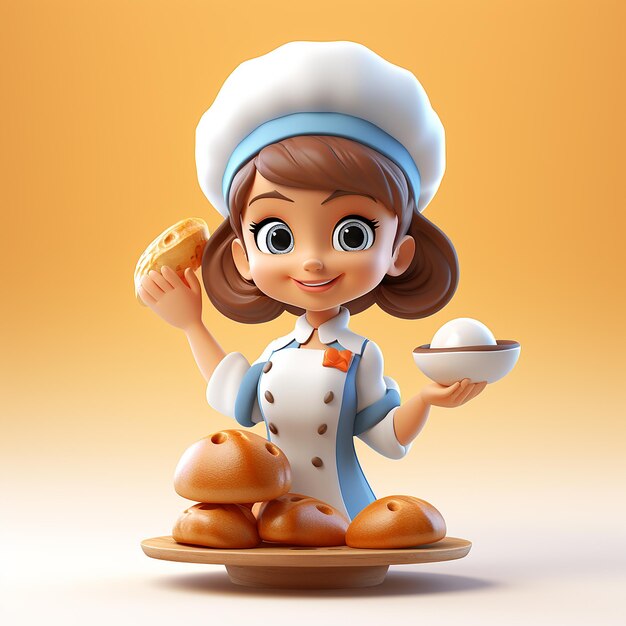 Ilustración de la chica chef