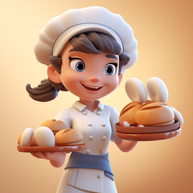 Ilustración de la chica chef