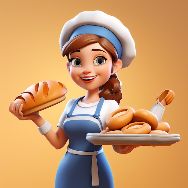 Ilustración de la chica chef