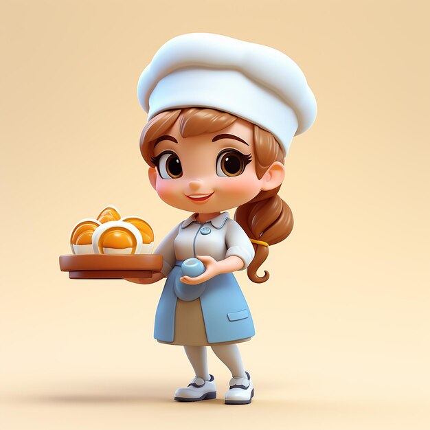 Ilustración de la chica chef