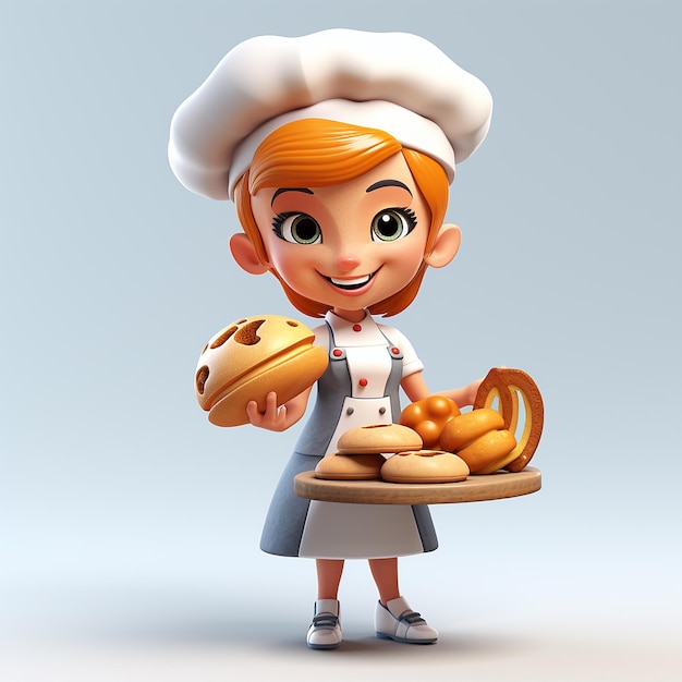 Ilustración de la chica chef