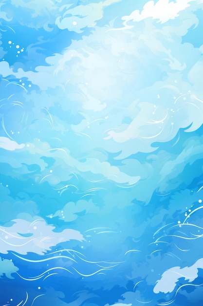 una ilustración de un cielo azul con nubes