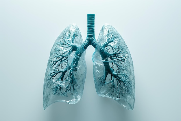 Ilustración científica de los pulmones humanos