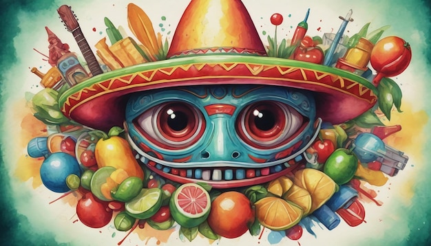 Ilustración del Cinco De Mayo con tecnología