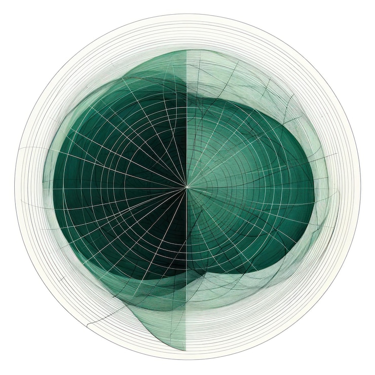 Foto ilustración de un círculo circular y líneas delicadas