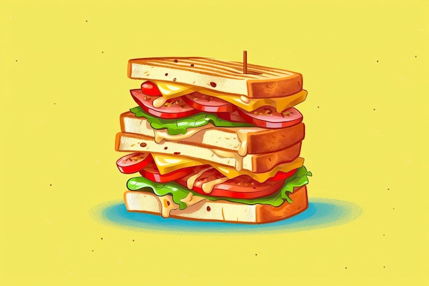 Ilustración de club sándwich Ilustración de comida IA generativa