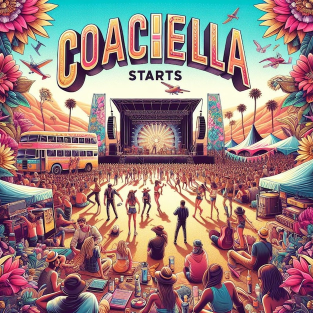 Ilustración de Coachella comienza la celebración con la rueda gigante