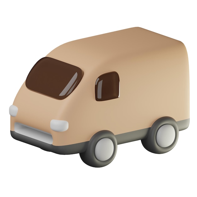 Ilustración de coche de entrega 3D