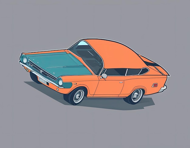 Foto ilustración de un coche en un fondo limpio