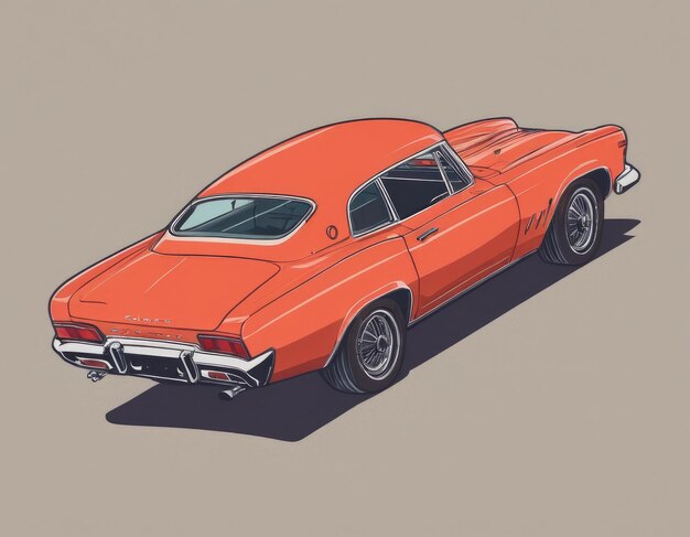 Foto ilustración de un coche en un fondo limpio