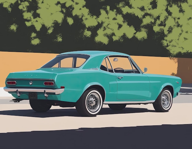 Ilustración de un coche en un fondo limpio