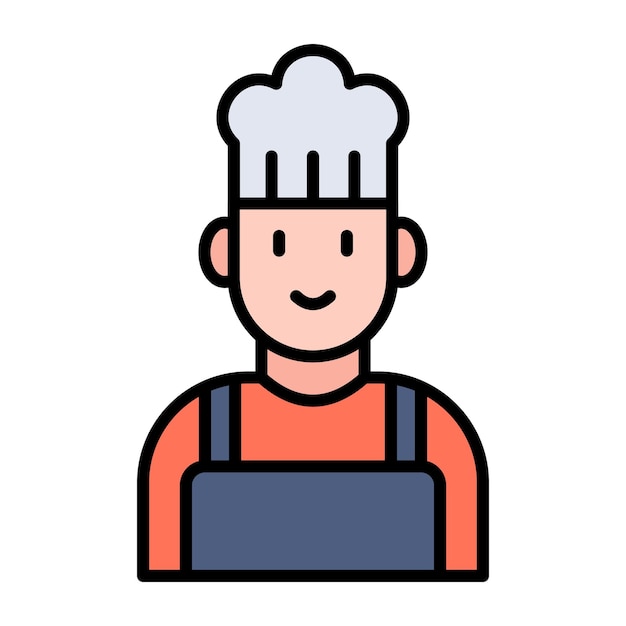 Ilustración del cocinero plano