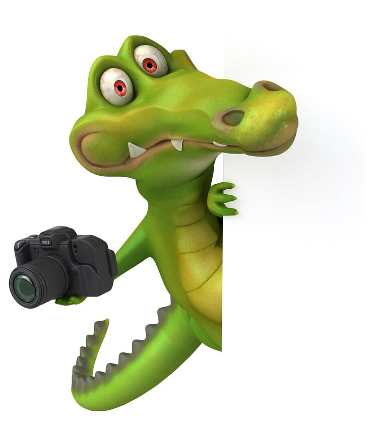 Foto ilustración de cocodrilo divertido