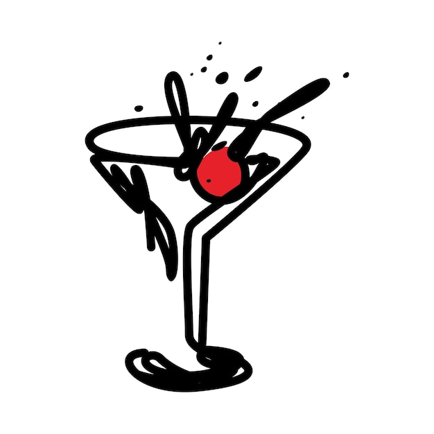 Ilustración de un cóctel de Martini