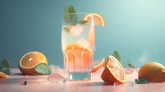 Ilustración de coctel de verano de cerca