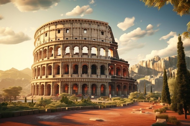 Ilustración del coliseo romano