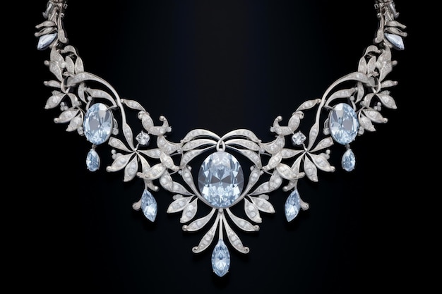 Foto ilustración de collar de diamantes para la boda