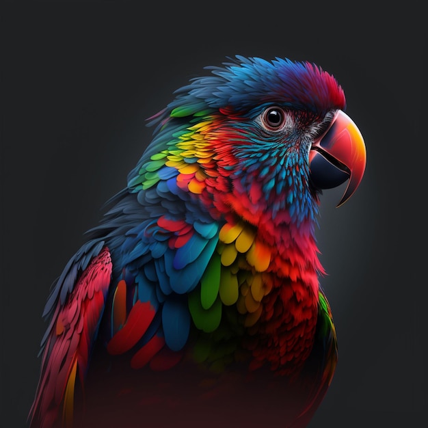 Ilustración de color de arco iris de loro