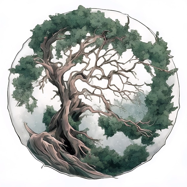 Ilustración coloreada del árbol de la vida