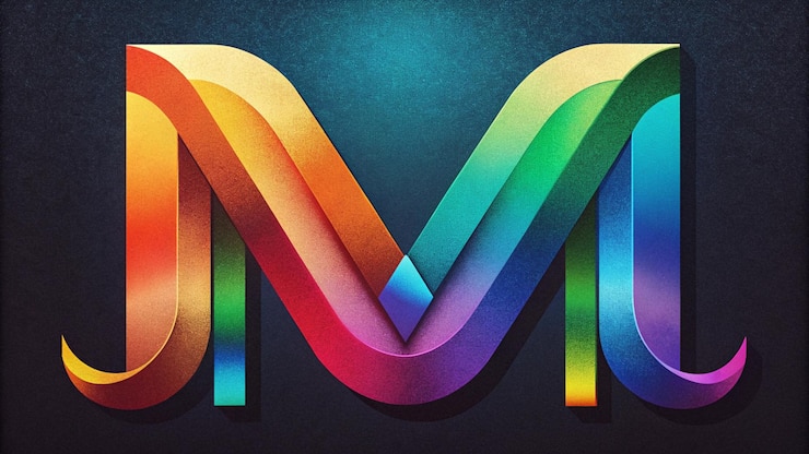 Foto una ilustración colorida de un arco iris con las palabras m m