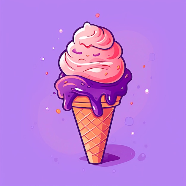 Ilustración colorida del cono de helado