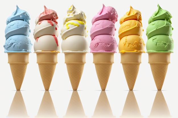 Ilustración colorida de helado AI generativo