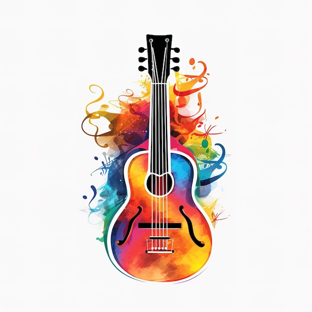 Ilustración colorida de instrumentos musicales