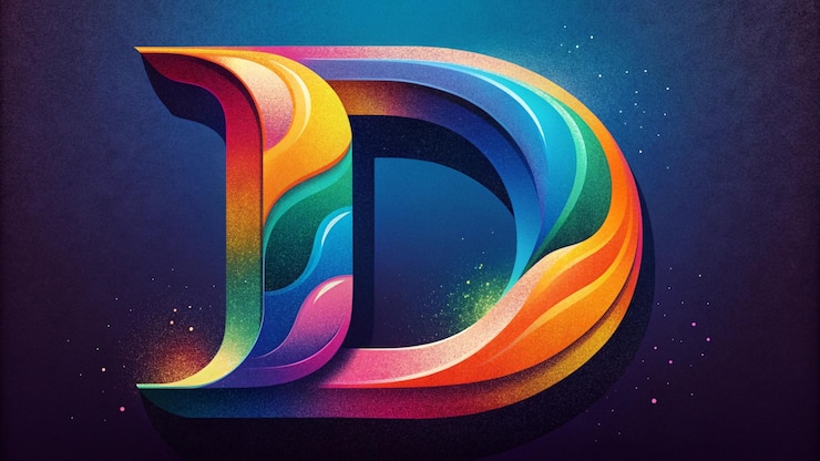 Foto una ilustración colorida de una letra d con la palabra d en ella