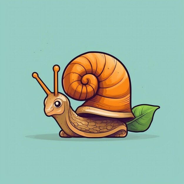 Foto ilustración colorida de un lindo caracol