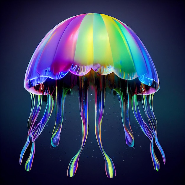 Ilustración colorida de medusas tropicales