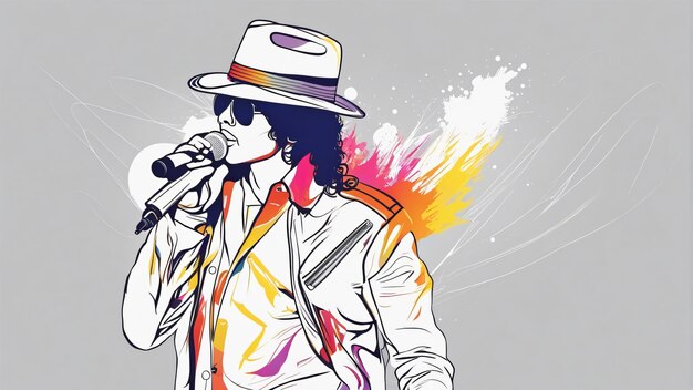 Foto ilustración colorida de michael jackson