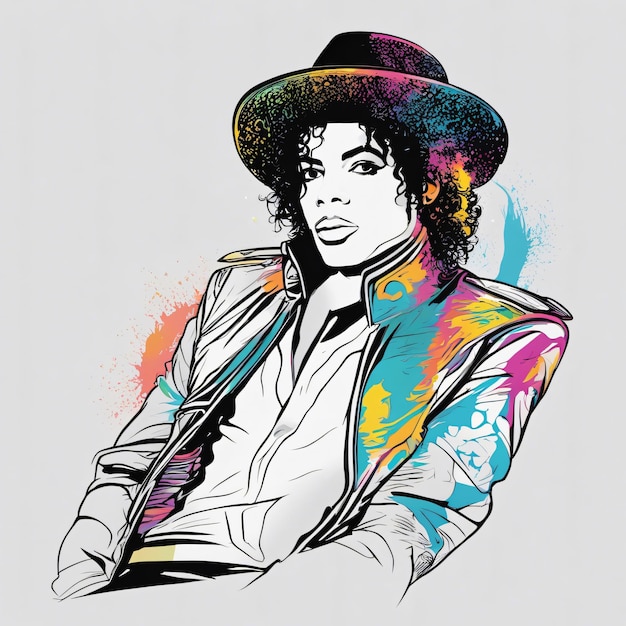 Ilustración colorida de Michael Jackson