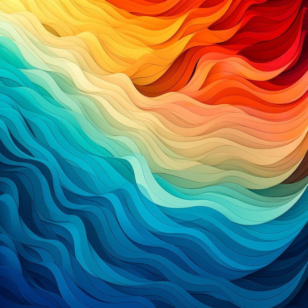 Ilustración colorida de ondas en estilo abstracto Textura o fondo