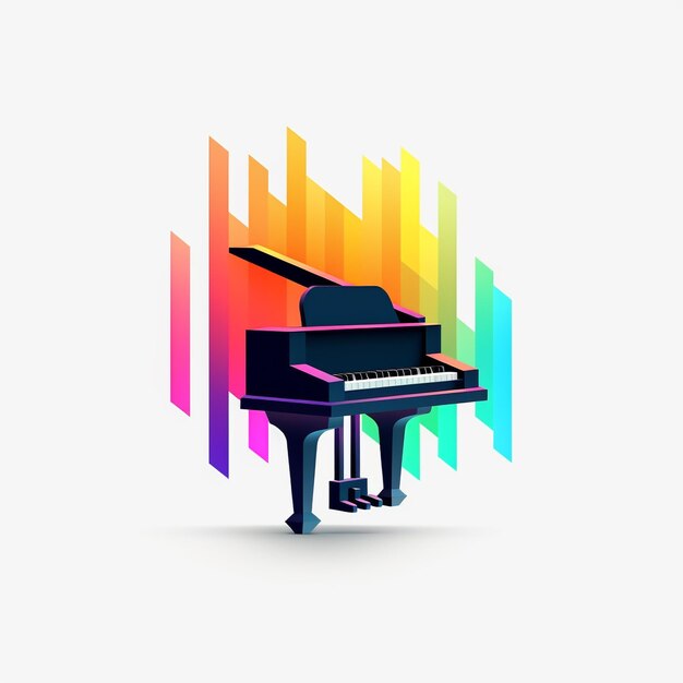 Foto ilustración colorida del piano