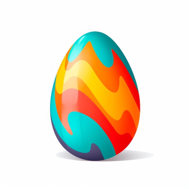 Foto ilustración de un colorido huevo de pascua diseño plano